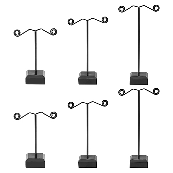 Acrylic Earring Display Stand Sets, Black, 1-1/8x2-1/2x3-3/8 inch(3x6.5x8.5cm)