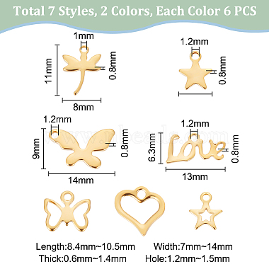 unicraftale 2 couleurs 304 breloques en acier inoxydable(STAS-UN0019-25)-3