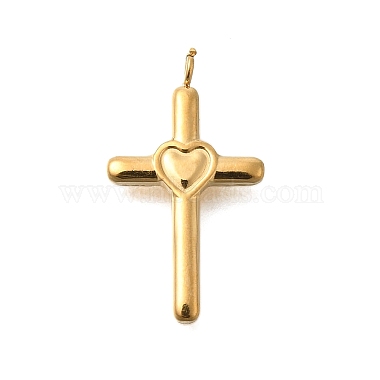 Real 18K Gold Plated Cross 201 Stainless Steel Pendants