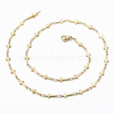 304 ensemble de bijoux de chaîne de lien de croix d'acier inoxydable(SJEW-H103-11G)-3