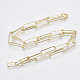 Brass Flat Oval Paperclip Chain Necklace Making(MAK-S072-08B-LG)-2