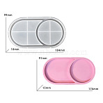 Storage Tray DIY Silicone Mold, Resin Casting Molds, for UV Resin, Epoxy Resin Craft Making, White, Oval, 184x99x18mm(PW-WG09462-01)