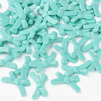 Opaque Acrylic Beads, Bowknot, Turquoise, 20x34x5.5mm, Hole: 1.8mm, about 435pcs/500g(MACR-S373-126-A08)