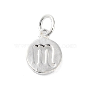 925 Sterling Silver Constellations Charms, with Jump Rings, Silver Color Plated, Scorpio, 12x9x1.5mm, Hole: 3.5mm(STER-M118-01L)