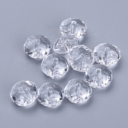 Transparent Acrylic Beads, Faceted, Rondelle, Clear, 14.5x9.5mm, Hole: 2mm(X-TACR-Q258-14mm-V01)