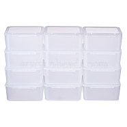 Plastic Bead Containers, Cube, Clear, 6.5x6.5x3cm, 12pcs, Carton: 20x15x10cm(CON-BC0004-21B)