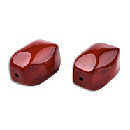 Resin Beads, Imitation Gemstone, Faceted Hexagon, Dark Red, 30x22.5x22.5mm, Hole: 2.7~3.1mm(RESI-N034-08-L02)