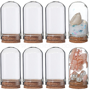 16Pcs Glass Dome Cloche Cover, Bell Jar, with Cork Base, For Doll House Container, Dried Flower Display Decoration, Clear, 44.5x25mm, Capactiy: about 9ml(0.3 fl. oz)(AJEW-SC0001-55B)