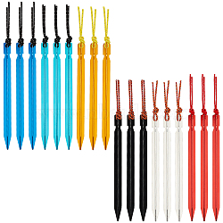SUPERFINDINGS Aluminum Alloy Tent Stakes, Heavy Duty Ground Pegs, Lightweight Outdoor Tent Camping Spikes, Mixed Color, 180x11x13mm, Hole: 4mm, 18pcs/set(FIND-FH0001-72)