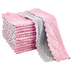 Rectangle Fibre Cleaning Cloth, Kitchen Dishcloths, Salmon, 241.5x135x1mm(FIND-WH20012-30B)