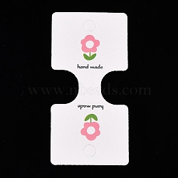 Folding Flower Pattern Paper Jewlery Display Cards for Necklaces, Bracelets, Hair Ties, White, 9.3x4.5x0.04cm(CDIS-T004-22)