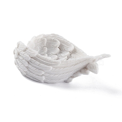 Feather Wings Resin Jewelry Dish Display Stand Ornaments, for Home Desk Decorative, White, 113x75x45mm(ODIS-Z001-02)