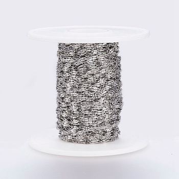 Handmade 304 Stainless Steel Chains, Soldered, with Spool, Stainless Steel Color, 4x2x0.2mm, about 65.61 Feet(20m)/roll