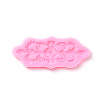 Food Grade Silicone Molds, Fondant Molds, For DIY Cake Decoration, Chocolate, Candy, UV Resin & Epoxy Resin Jewelry Making, Flower, Pink, 135x56x8mm