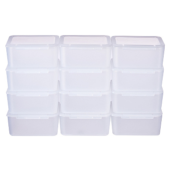 Plastic Bead Containers, Cube, Clear, 6.5x6.5x3cm, 12pcs, Carton: 20x15x10cm