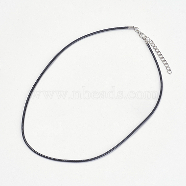Black Imitation Leather Cord Necklace Making(X-PJN472Y)-2