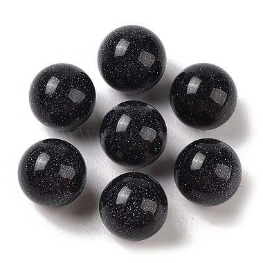 Round Blue Goldstone Beads