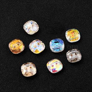 2-Hole Square Glass Rhinestone Buttons(BUTT-D001-C)-2