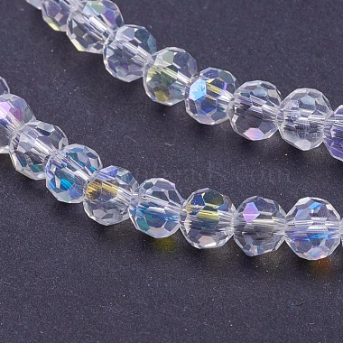 4mm Clear Round Electroplate Glass Beads