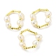 Brass & Natural Pearl Beaded Stretch Finger Ring(RJEW-H220-44G)-1