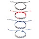 4Pcs 4 Style Saint Benedict Medal Alloy Braided Bead Bracelets Set(BJEW-AN0001-69)-1