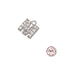 Real Platinum Plated Rhodium Plated 925 Sterling Silver Micro Pave Clear Cubic Zirconia Charms(STER-P054-10P-M)-1