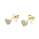 Brass Micro Pave Clear Cubic Zirconia Stud Earrings(EJEW-T046-26G-NF)-1