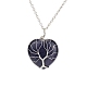 Synthetic Blue Goldstone Heart Pendant Necklaces(PW-WG58330-08)-1