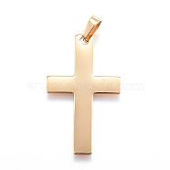 Ion Plating(IP) 304 Stainless Steel Pendants, Latin Cross, Golden, 36.5x22x1mm, Hole: 4x7mm(STAS-G124-16G)