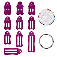 Roll Sasher Tool Set, with Multi-Sizes Sasher, Quilting Pins and Storage Chain, for Folding Fabric and Biasing Strips, Purple, 100x50x12mm(DIY-GF0001-49)