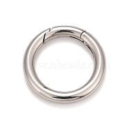 304 Stainless Steel Spring Gate Rings, for Keychain, Stainless Steel Color, 6 Gauge, 28x4mm(X-STAS-M296-01P-E)