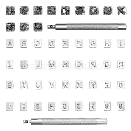2 Sets 2 Style Alphabet & Number & Constellation Pattern Zinc Alloy Stamps, with Stainless Steel Handle, for Imprinting Metal, Plastic, Wood, Gunmetal & Stainless Steel Color, Stamp Head: 1~1.05x0.8~1.05x1.3~1.35cm(DIY-GL0004-45)