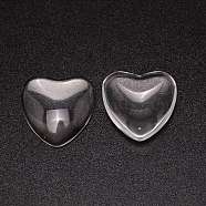 Transparent Glass Heart Cabochons, Clear, 24.5x24x5.5mm(GLAA-WH0032-02)