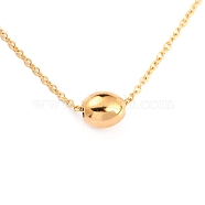304 Stainless Steel Pendant Necklaces, with Cable Chains, Barrel, Golden, 17.71 inch(45cm)(NJEW-O122-06G)