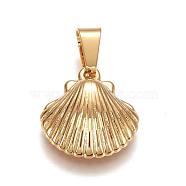 304 Stainless Steel Pendants, Shell, Golden, 16x15x5mm, Hole: 7x3mm(STAS-L222-37G)