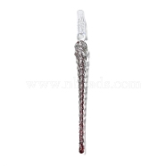 Silver Foil Glass Writing Dip Pen, Red, 190mm(DRAW-PW0005-03E)
