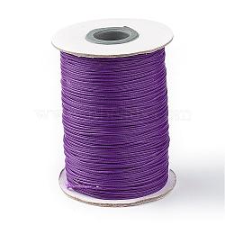 Korean Waxed Polyester Cord, Dark Violet, 1mm, about 85yards/roll(YC1.0MM-A146)