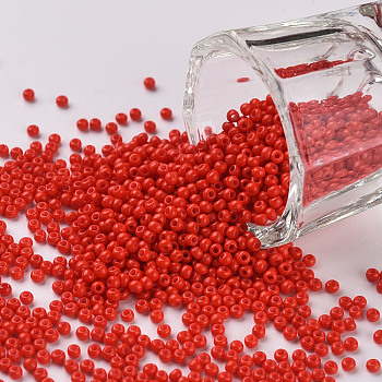 11/0 Grade A Baking Paint Glass Seed Beads, Round, Salmon, 2.3x1.5mm, Hole: 1mm, about 5300pcs/50g