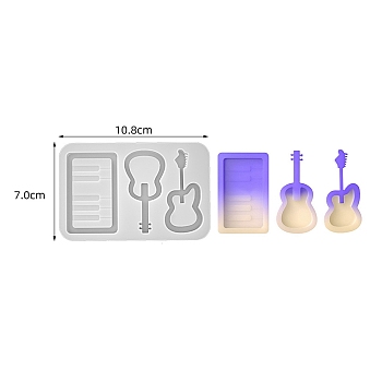 DIY Silicone Quicksand Mold, Resin Casting Molds, Guitar, 108x70x11mm