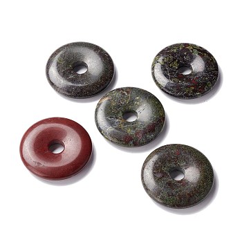 Natural Dragon Blood Pendants, Donut/Pi Disc, 40~40.5x7~7.5mm, Hole: 8~8.5mm