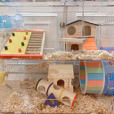 maison de hamster en bois de pin ahandmaker(DIY-GA0001-67)-7