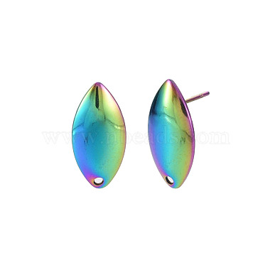 Boucles d'oreilles à tige en acier inoxydable couleur rianbow 304(STAS-N098-021)-3