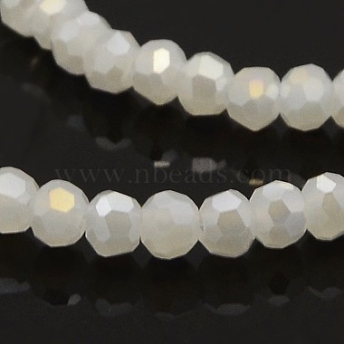 3mm White Round Electroplate Glass Beads