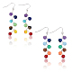 anattasoul 2 paires 2 boucles d'oreilles pendantes en perles rondes avec pierres précieuses naturelles et synthétiques teintées(EJEW-AN0002-78)-1