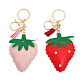 chgcraft 2pcs 2 couleurs porte-clés pendentif fraise en cuir pu(KEYC-CA0001-46)-1