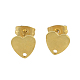 304 Stainless Steel Heart Stud Earring Findings(STAS-R063-37G)-2