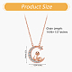 Chinese Zodiac Necklace Snake Necklace 925 Sterling Silver Rose Gold Serpent on the Moon Pendant Charm Necklace Zircon Moon and Star Necklace Cute Animal Jewelry Gifts for Women(JN1090F)-2