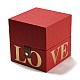 正方形の愛のプリントの段ボール紙のギフトボックス(CON-G019-01A)-2