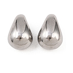 304 Stainless Steel Pendants, Teardrop Charm, Stainless Steel Color, 22x14x15mm, Hole: 7.5x4.5mm(STAS-P437-09P)