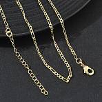 1.8MM Brass Figaro Chain Necklaces for Women, Long-Lasting Plated, Golden, 16.14 inch(41cm)(KK-CBA2293-08G)